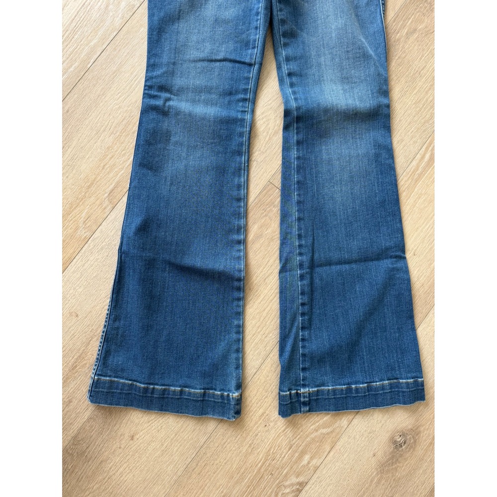 SPANX EveryWear Pull-On Flare Jeans Vintage Indigo Blue Denim Large - Picture 6 of 13